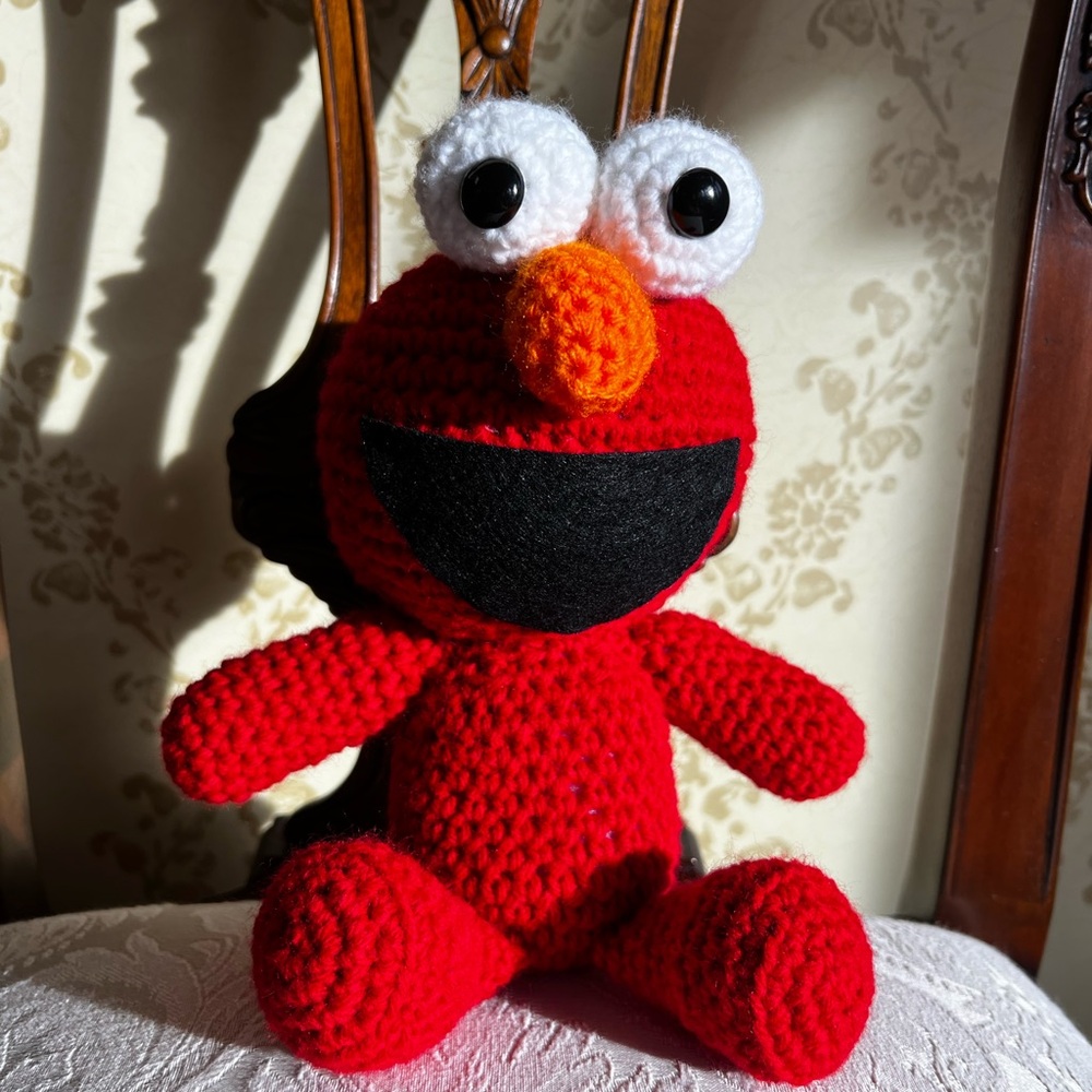 Hand Crocheted Elmo From Sesame Street Stuffed Animal Plushie!